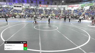 72 lbs Consi Of 8 #2 - Izabella Pacheco, Centauri Middle School vs Adreina Cody, Bill Reed Middle School