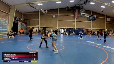 145 lbs Cons. Semi - Mollie Dare, CMU-Unattached vs Ebony Cortez, Ottawa AZ