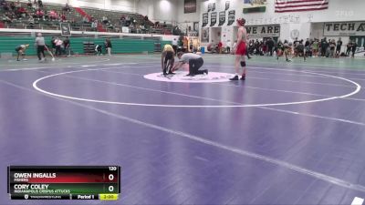 120 lbs Round 1 - Cory Coley, Indianapolis Crispus Attucks vs Owen Ingalls, Fishers