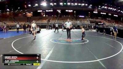 113 lbs Cons. Round 3 - Henry Smith, St Francis School vs Alec Johnson, North Paulding