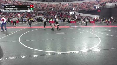 63 lbs Cons. Round 4 - Will Holst, Prescott Wrestling Club vs Brayden Stich, Gillett/Suring