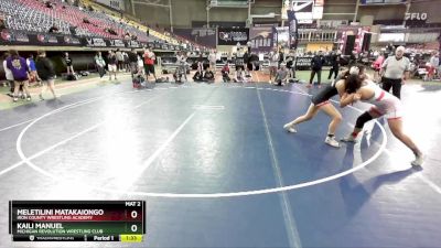 155 lbs Semifinal - Kaili Manuel, Michigan Revolution Wrestling Club vs Meletilini Matakaiongo, Iron County Wrestling Academy