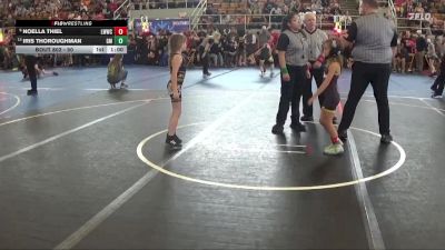 50 lbs Cons. Semi - Noella Thiel, Lady Warriors Wrestling Club vs Iris Thoroughman, Greenfield McClain