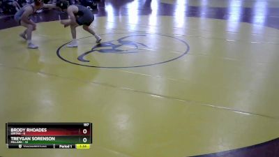 157 lbs Round 3 (8 Team) - Brody Rhoades, Uintah vs Treygan Sorenson, Millard