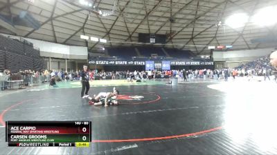 80 lbs Semifinal - Carsen Grooms, Port Angeles Wrestling Club vs Ace Carpio, Federal Way Spartans Wrestling