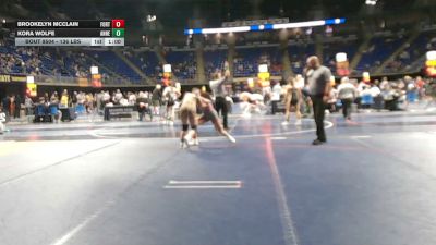 136 lbs Quarterfinal - Brookelyn McClain, Fort Cherry vs Kora Wolfe, Anneville-Cleona
