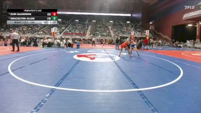 125 lbs Quarterfinal - Zuri Saunders, Cheyenne Central vs Gracelynn Allen, Lyman