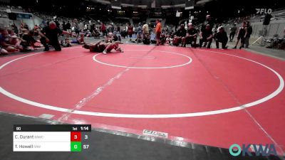 90 lbs Rr Rnd 2 - Colton Durant, Broken Arrow Wrestling Club vs Trey Howell, Raw