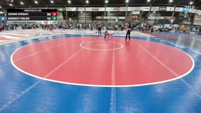 65 lbs 1st Place Match - Cohen Utesch, Siouxland Wrestling Academy vs Bennett Fields, PACK732