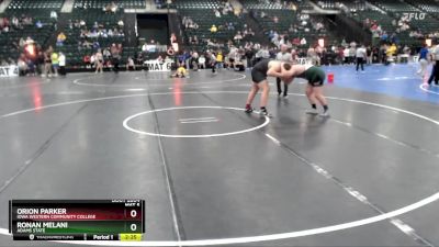 285 lbs Cons. Round 6 - Ronan Melani, Adams State vs Orion Parker, Iowa Western Community College