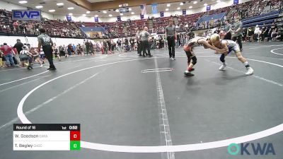 58 lbs Round Of 16 - Wyatt Goodson, Garage Boys vs Tyde Begley, Choctaw Ironman Youth Wrestling