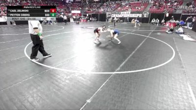 D1-132 lbs Cons. Round 2 - Cael Zelinski, Muskego vs Peyton Oberg, Baraboo