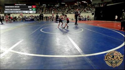 65 lbs Round Of 16 - Genevieve Drain, Mustang Bronco Wrestling Club vs Tinslynn Burdick, Perry Wrestling Academy