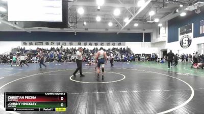 132 lbs Champ. Round 2 - Johnny Hinckley, Yucaipa vs Christian Pecina, Oak Hills