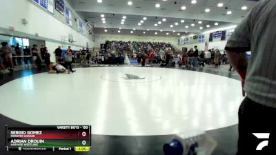 150 lbs Champ. Round 2 - Adrian Drouin, Harvard Westlake vs Sergio Gomez, Monster Garage