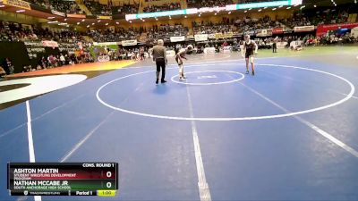 130 lbs Cons. Round 1 - Nathan McCabe Jr, South Anchorage High School vs Ashton Martin, Student Wrestling Development Program