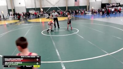 105 lbs Champ. Round 1 - Grayson Ambroz, Pikes Peak Warriors vs Kallen Easterday, Amherst Wrestling Club