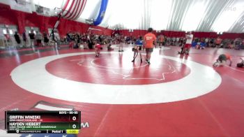 90-95 lbs Round 1 - Griffin Wineski, Iowa Grant/Highland vs Hayden Hiebert, Long Prairie Grey Eagle-Bowerville Wolves