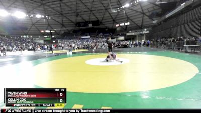 75 lbs Champ. Round 1 - Taven Wing, Steelclaw Wrestling Club vs Collin Cox, Warden Elite Wrestling