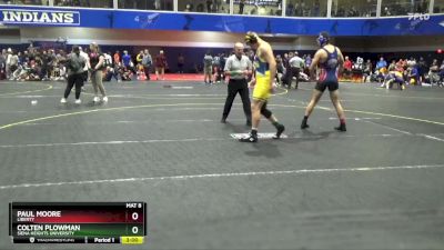 184 lbs Cons. Round 3 - Paul Moore, Liberty vs Colten Plowman, Siena Heights University