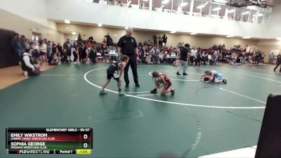 55-57 lbs Round 1 - Emily Wikstrom, Cherry Creek Wrestling Club vs Sophia George, Piranha Wrestling Club