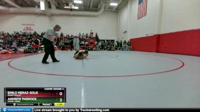 132 lbs Champ. Round 2 - Emilo Meraz-Solis, Eagle Valley vs Andrew Paddock, Fossil Ridge