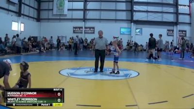 45 lbs Round 3 (4 Team) - Whitley Morrison, BELIEVE TO ACHIEVE WRESTLING CLUB vs Hudson O`Connor, BLACKHAWK WC