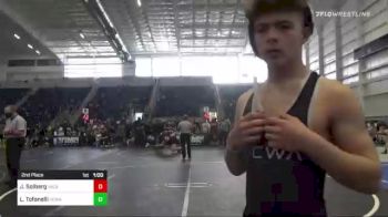 130 lbs 2nd Place - Jacob Solberg, Vacaville WC vs Landon Tofanelli, Vcwa