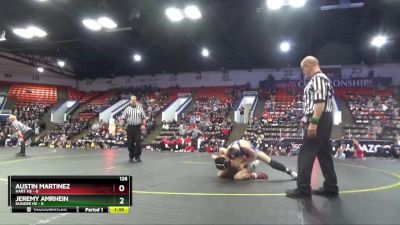 126 lbs Quarterfinals (8 Team) - Jeremy Amrhein, Dundee HS vs Austin Martinez, Hart HS