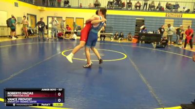 157 lbs Quarterfinal - Roberto Macias, Hays Wrestling Club vs Vance Provost, Kansas City Training Center