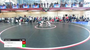 138 lbs Quarterfinal - Zachary Robinson, Holliston vs Cam Ice, Minnechaug