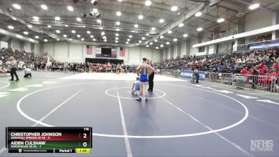 116 lbs Round 1 (3 Team) - Aiden Culshaw, Horseheads Sr HS vs Christopher Johnson, Saratoga Springs Sr HS