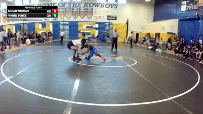 132 lbs Quarterfinals (8 Team) - Micah Thomas, Middleburg vs Vonte Burke, Clay