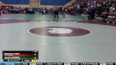 1 - 285 lbs Quarterfinal - Brendon Mabry, Fort Chiswell vs Devon Johnson, Northampton High School