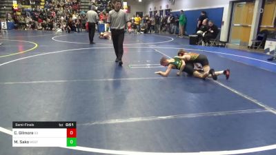 72 lbs Semifinal - Cyler Gilmore, G3 vs Maximus Sako, Westshore