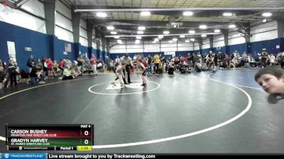 66 lbs Quarterfinal - Carson Bushey, Mountain Man Wrestling Club vs Gradyn Harvey, St. Maries Wrestling Club