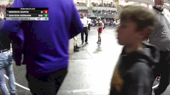 85 lbs Champ. Round 2 - Grayson Hermann, Nebraska City Wrestling Club vs Emerson Martin, Nebraska Boyz