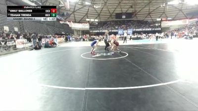 Girls 2A 135 lbs Champ. Round 2 - Emily Mallonee, W. F. West (Girls) vs Teagan Trenda, Hockinson (Girls)