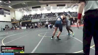 220 lbs Cons. Round 4 - Devin Gephart, Indiana vs Gregory Johnson, Warren Wrestling Academy