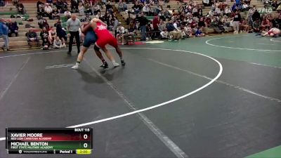 215 lbs Quarterfinal - Xavier Moore, Red Lion Christian Academy vs Michael Benton, First State Military Academy