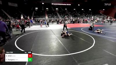 74 lbs Quarterfinal - Kyler Wild, Mandan WC vs Colton Rodgers, Eastside United WC