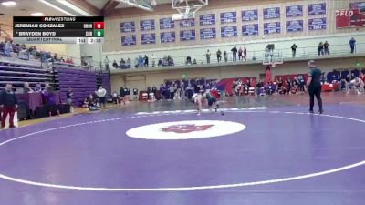 125 lbs Quarterfinal - Jeremiah Gonzalez, Southern Oregon vs Brayden Boyd, Corban University