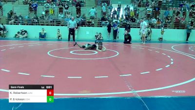 88 lbs Semifinal - Kameron Robertson, Junior MatDogs Wrestling vs Payton Erickson, Commerce Wrestling Club