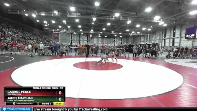 92 lbs Cons. Round 4 - Gabriel Pence, Wolfpack WC vs James Marshall, Lewis Academy Wrestling