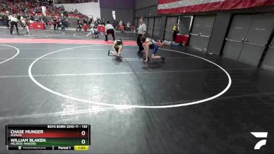 130 lbs Cons. Round 3 - Chase Munger, Hudson vs William Blaken, Melrose-Mindoro