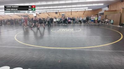 295 lbs Semifinal - Lewis Rumsey, Williamsport vs Josh Mihalik, Middlebury Center