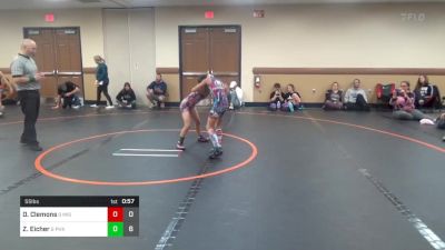 55 lbs Rr Rnd 4 - Danika Clemons, Misfits Girls Wrestling vs Zoey Eicher, Phoenix Girls Red