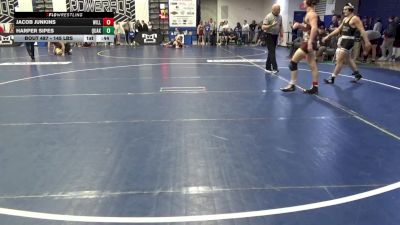 145 lbs Consy 2 - Jacob Junkins, Williamstown-WV vs Harper Sipes, Quaker Valley