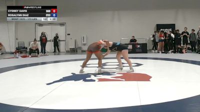 170 lbs Cons. Sub-semis - Cydney Davis, Bel Air High School Wrestling vs Rosalynn Diaz, Community Youth Center - Concord Campus Wrestling