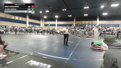 109 lbs Consolation - Mira Hernandez, ONE Wr Ac vs Alana Garcia, Poway Elite